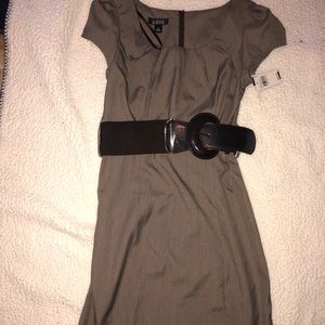 A. Byrd dress with belt at waist